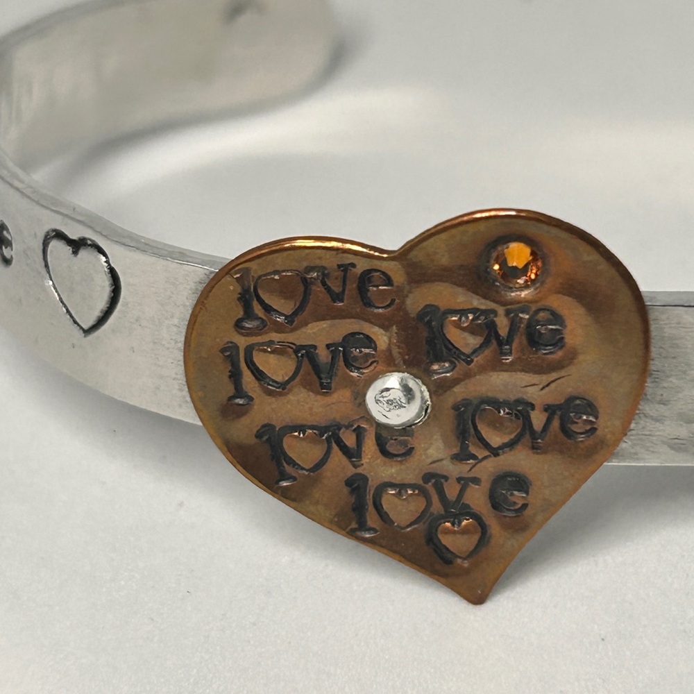 NEW- YOU ARE MY LOVE UNTIL THE END OF TIME. Silver Heart Engraved Bracelet